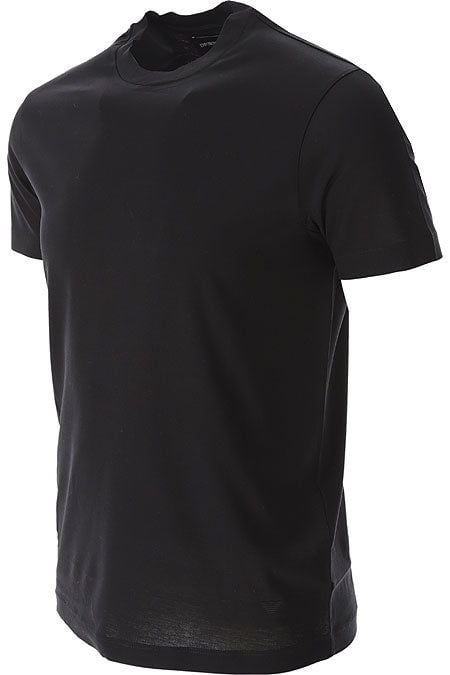 EMPORIO ARMANI  T-Shirt Uomo Emporio Armani in Lyocell e Cotone Nero Shopping Online