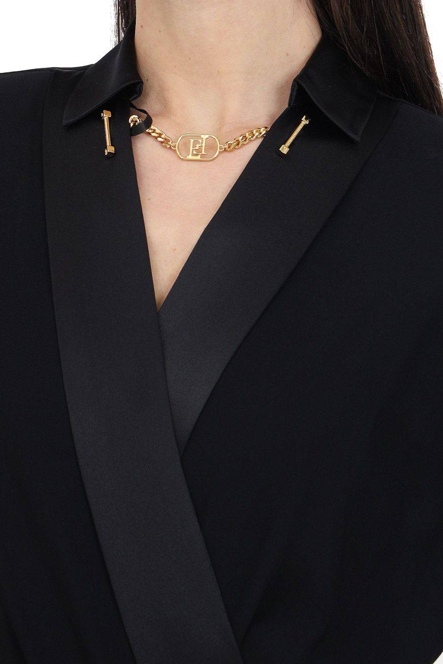 ELISABETTA FRANCHI  Camicia Nera in Viscosa Elisabetta Franchi Donna Sottocosto
