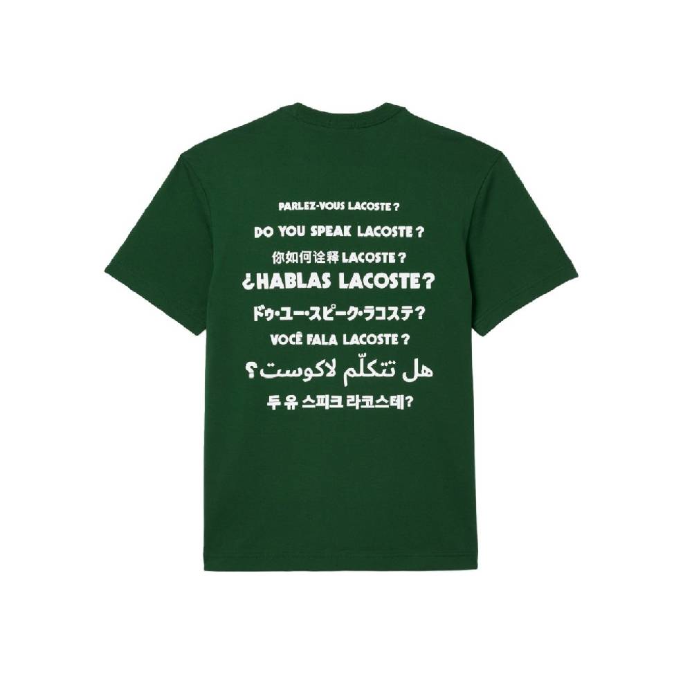 LACOSTE  T-Shirt Lacoste Verde in Cotone - Abbigliamento Casual Uomo Novità