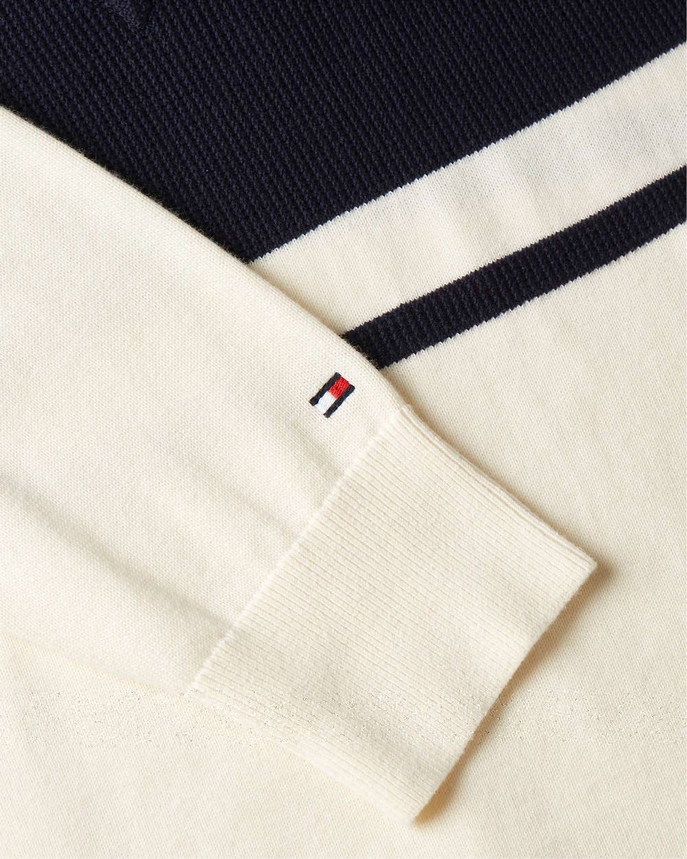 TOMMY HILFIGER  Felpa di Cotone Crema da Uomo Tommy Hilfiger Sconto