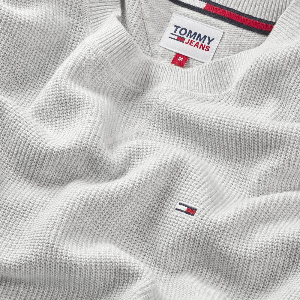 TOMMY JEANS  Felpa Grigia di Cotone Tommy Jeans Uomo In Saldo