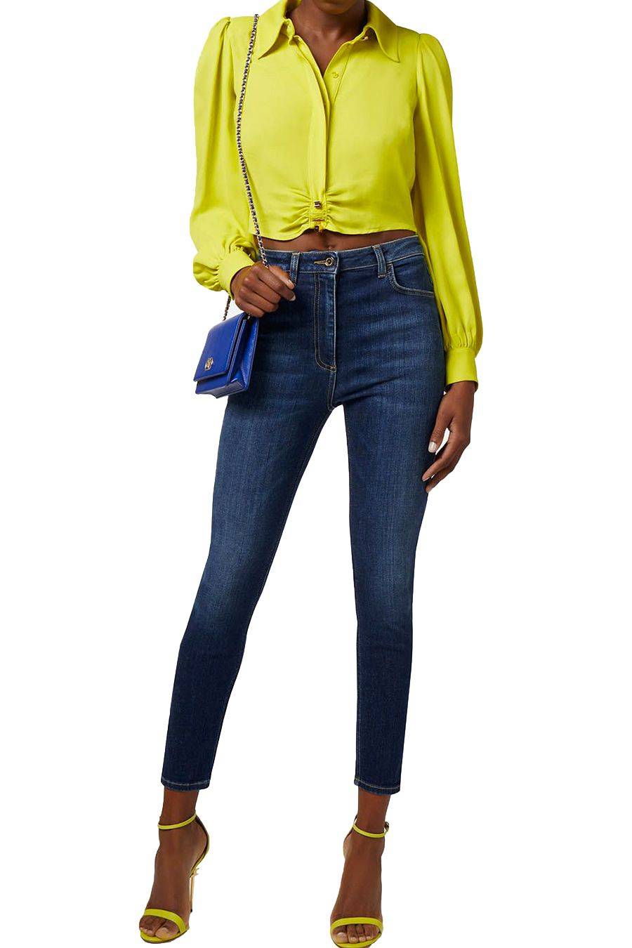 ELISABETTA FRANCHI  Camicia Gialla in Viscosa Elisabetta Franchi Donna Qualità Garantita