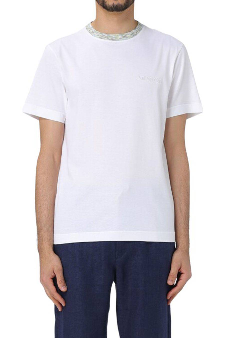 MISSONI  T-Shirt Bianca in Cotone Missoni Uomo UC22SL01-BJ0002-AS01BF Shopping Online