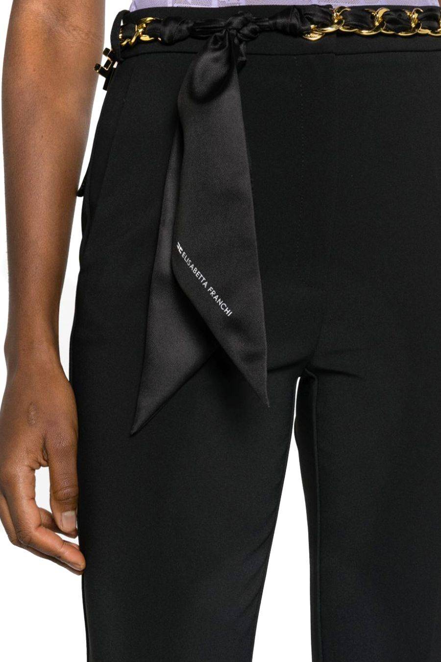ELISABETTA FRANCHI  Pantaloni Neri in Poliestere Elisabetta Franchi da Donna Sottocosto