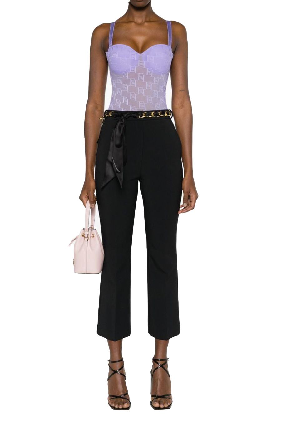 ELISABETTA FRANCHI  Pantaloni Neri in Poliestere Elisabetta Franchi da Donna Sottocosto