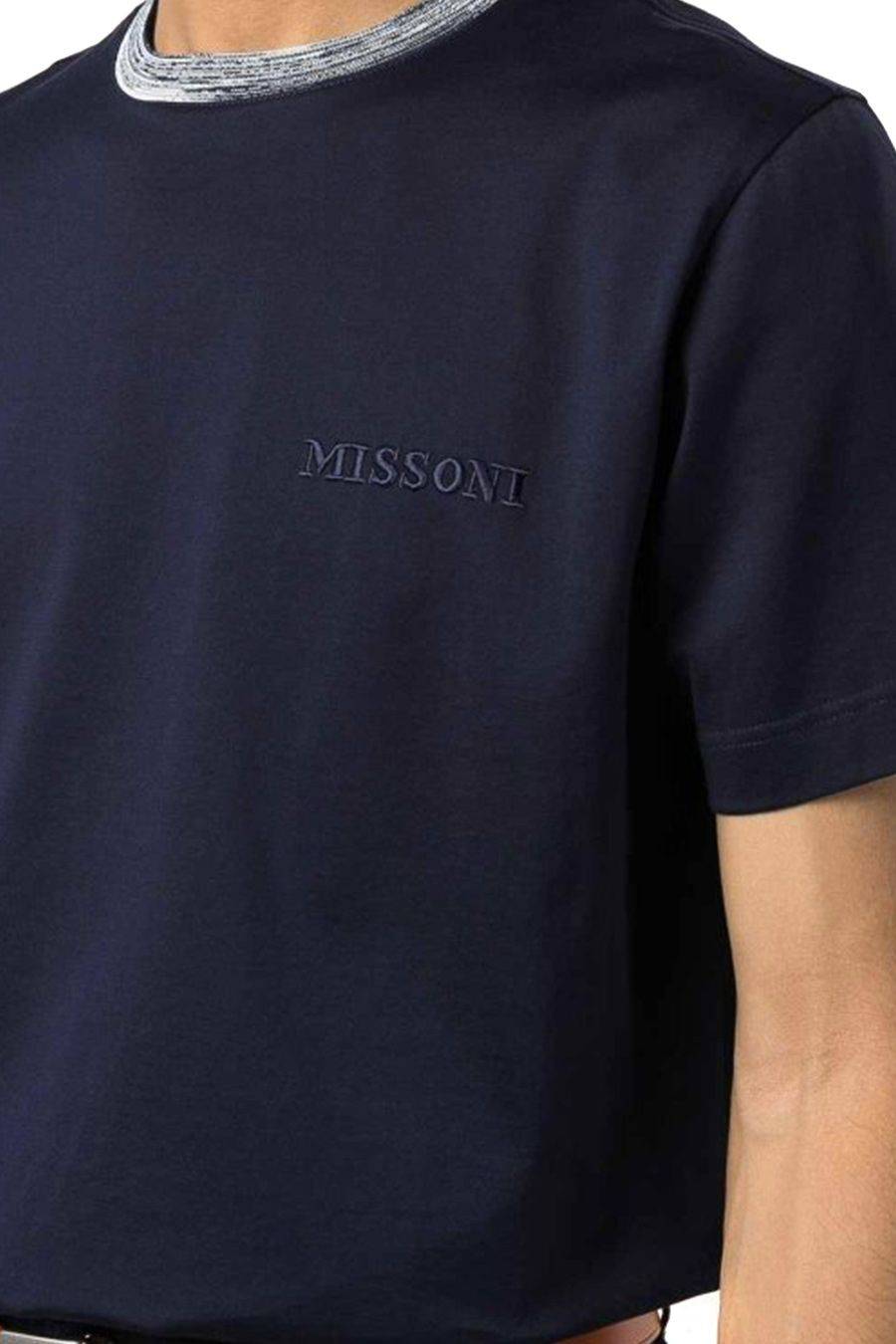 MISSONI  Polo di Cotone Blu Scuro Uomo Missoni UC22SL01-BJ0002-AS70WR Offerta