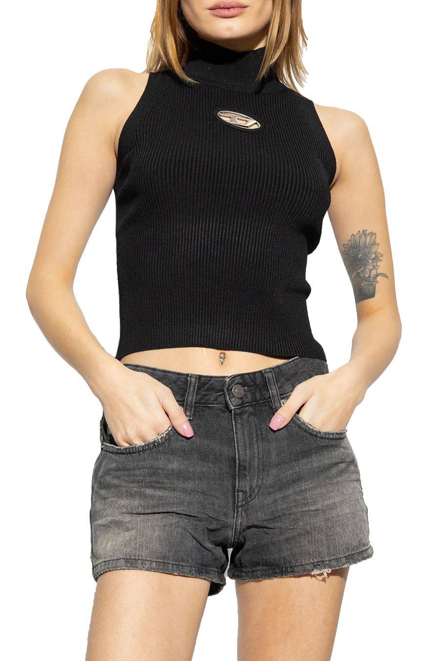 DIESEL  Top Nero in Cotone Diesel da Donna - A13020 0DLAX9XX Saldi