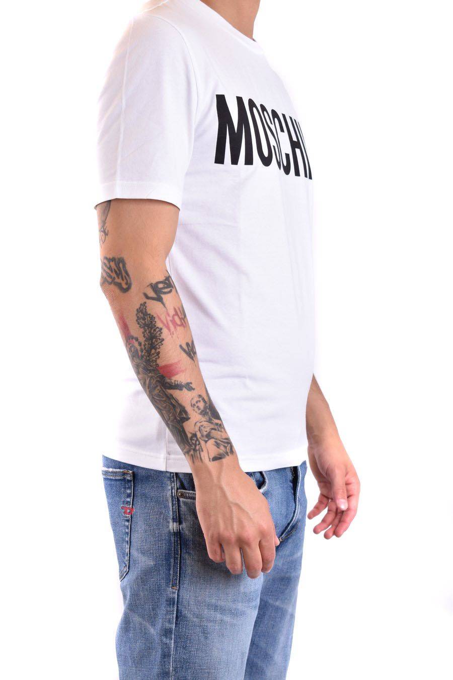 MOSCHINO  Polo Bianca in Cotone da Uomo Moschino A0702 20391001 Offerte