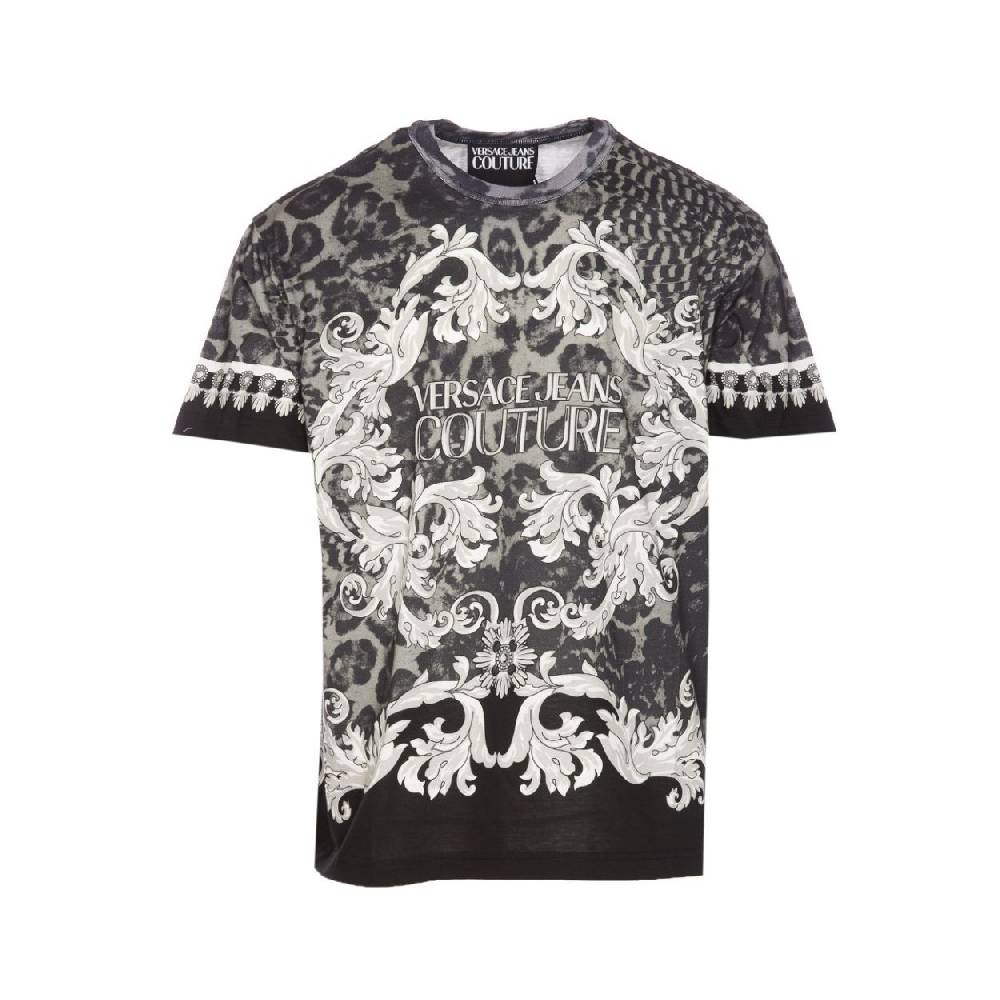 VERSACE JEANS COUTURE T-Shirt Nera in Cotone Versace Jeans Couture Uomo