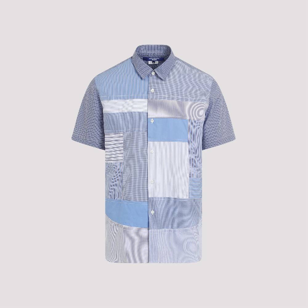 JUNYA WATANABE  Camicia Patchwork Blu in Cotone da Uomo Junya Watanabe In Saldo