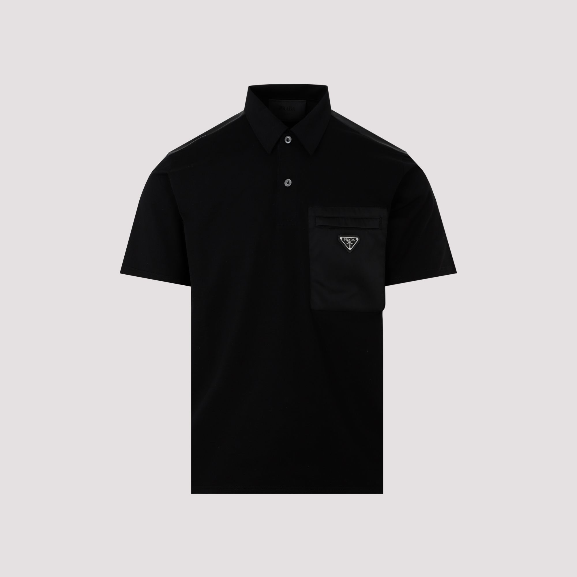 PRADA  Polo Prada in Cotone Nero - Colletto Classico & Logo Nuova
