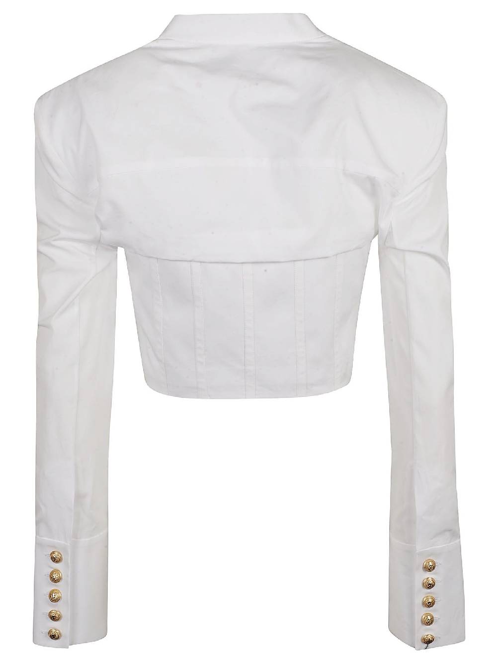 BALMAIN  Camicia Corta di Cotone Bianca BALMAIN da Donna Vendita