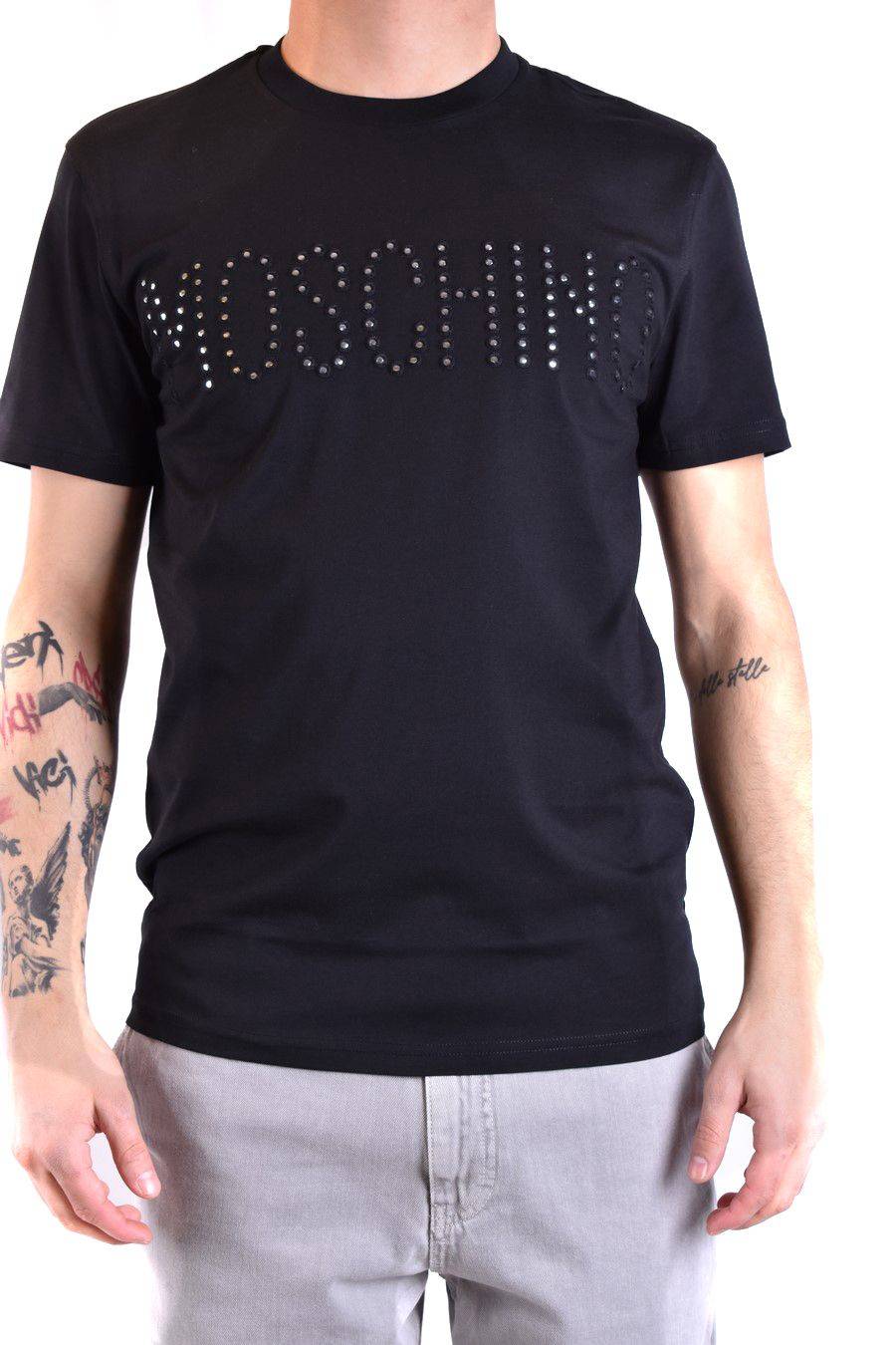 MOSCHINO  T-Shirt Classica in Cotone Nero Moschino Uomo Soddisfazione Garantita