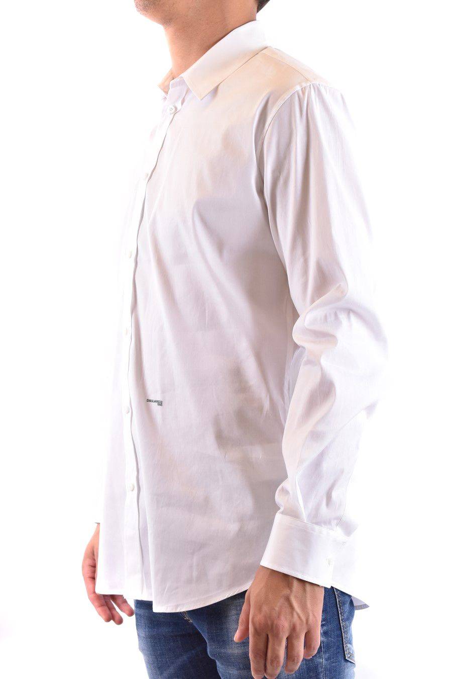 DSQUARED2  Camicia Classica Uomo DSQUARED2 Cotone Bianco Sottocosto