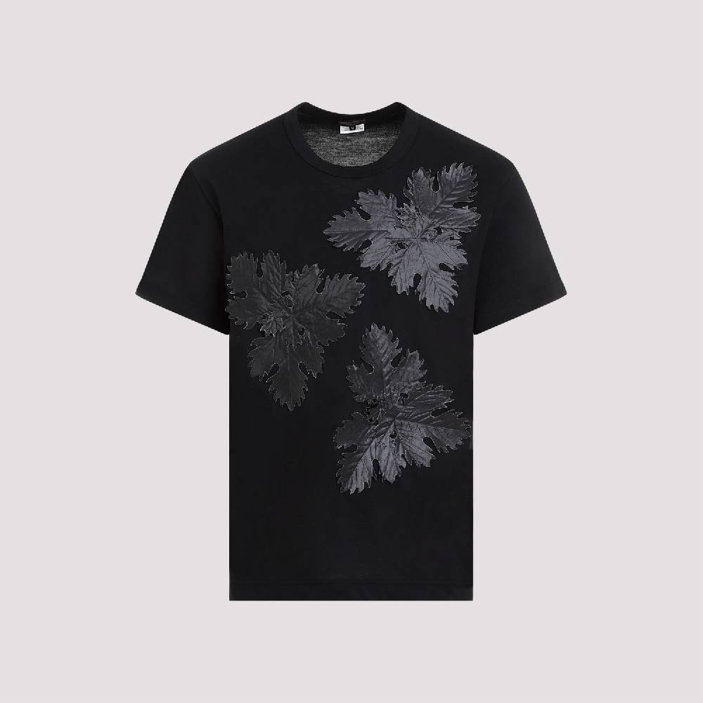 COMME DES GARÇONS  T-Shirt Comme Des Garçons Nero Stampa Foglia Poliestere - Uomo Offerta