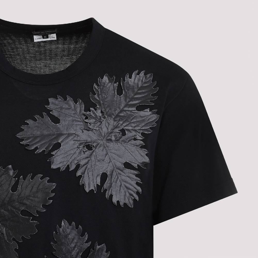 COMME DES GARÇONS  T-Shirt Comme Des Garçons Nero Stampa Foglia Poliestere - Uomo Offerta