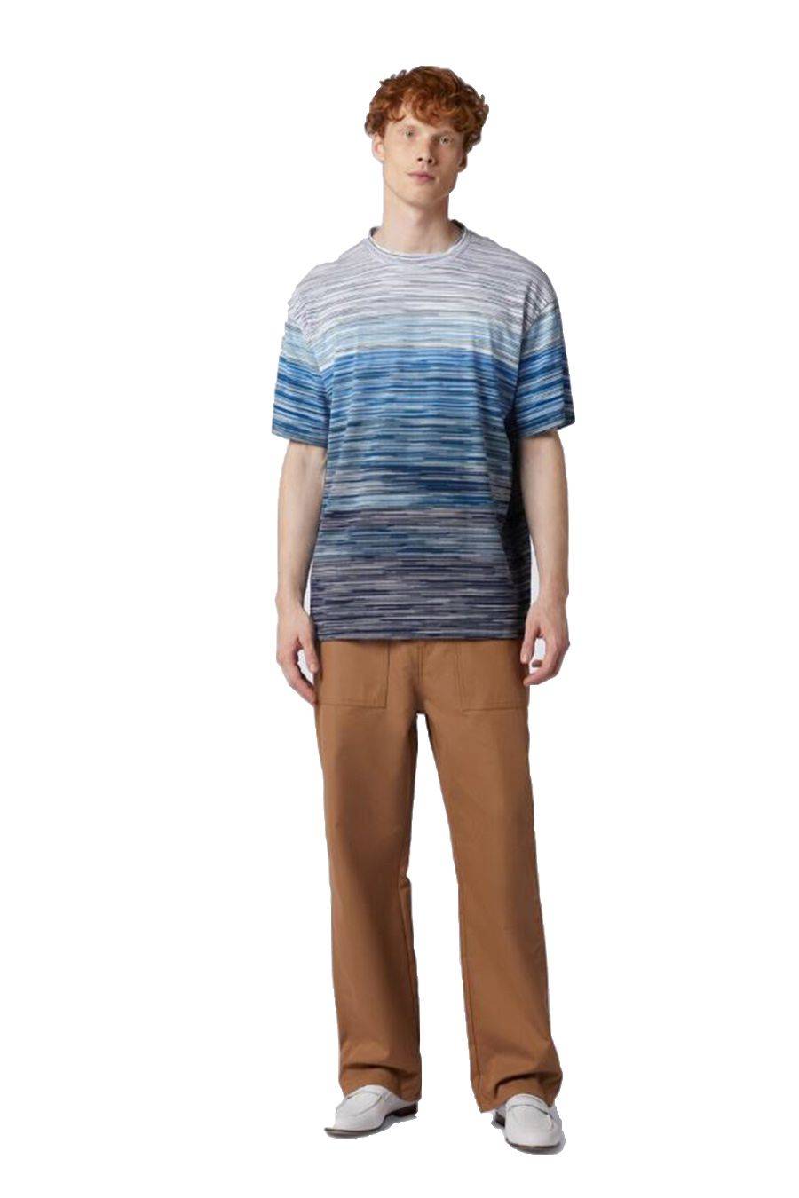 MISSONI  T-Shirt Cotone Blu Uomo Missoni Outlet