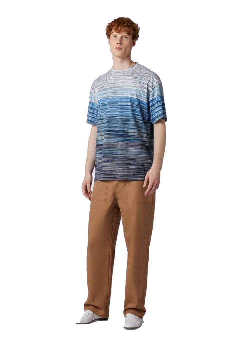 MISSONI  T-Shirt Cotone Blu Uomo Missoni Outlet