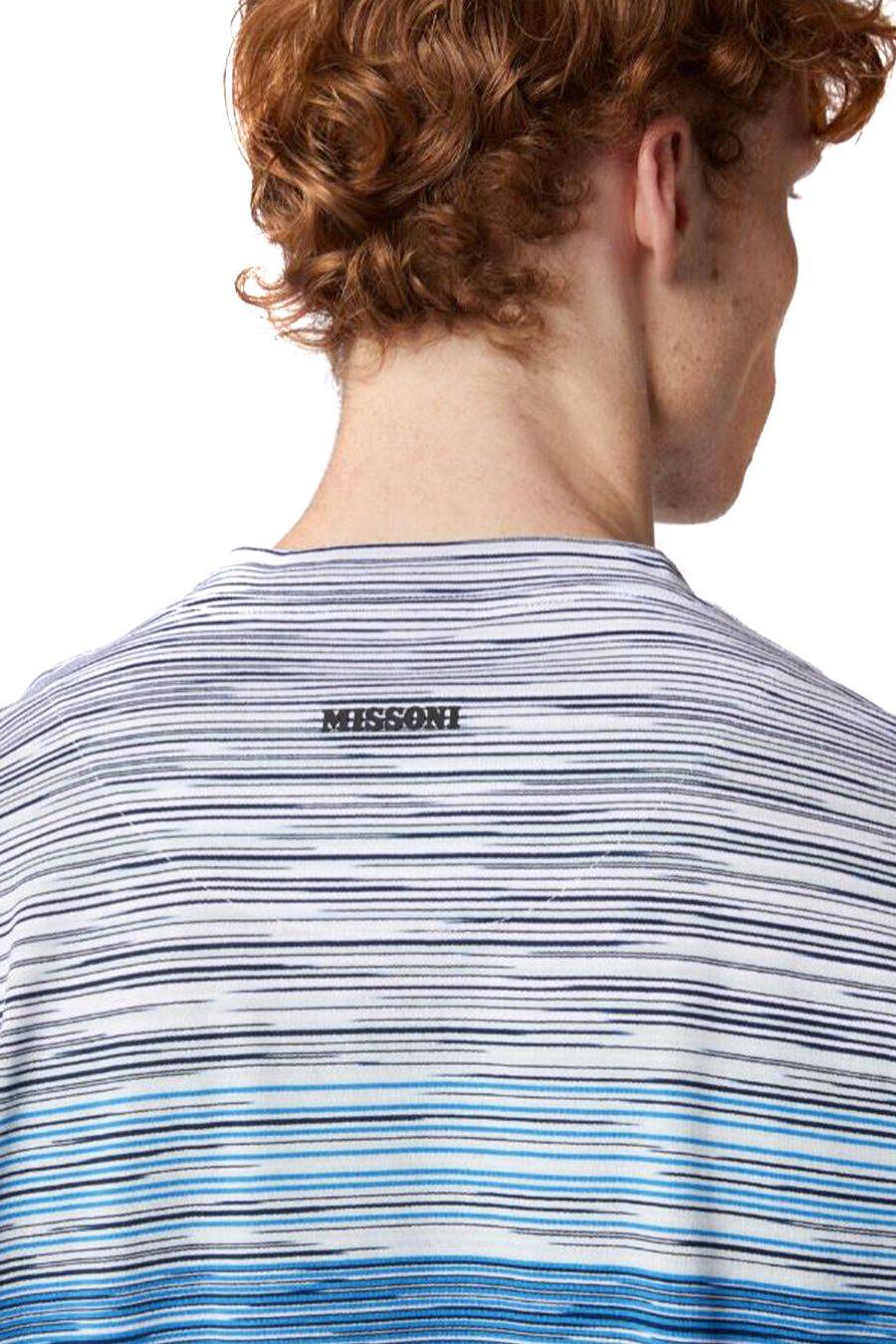 MISSONI  T-Shirt Cotone Blu Uomo Missoni Outlet