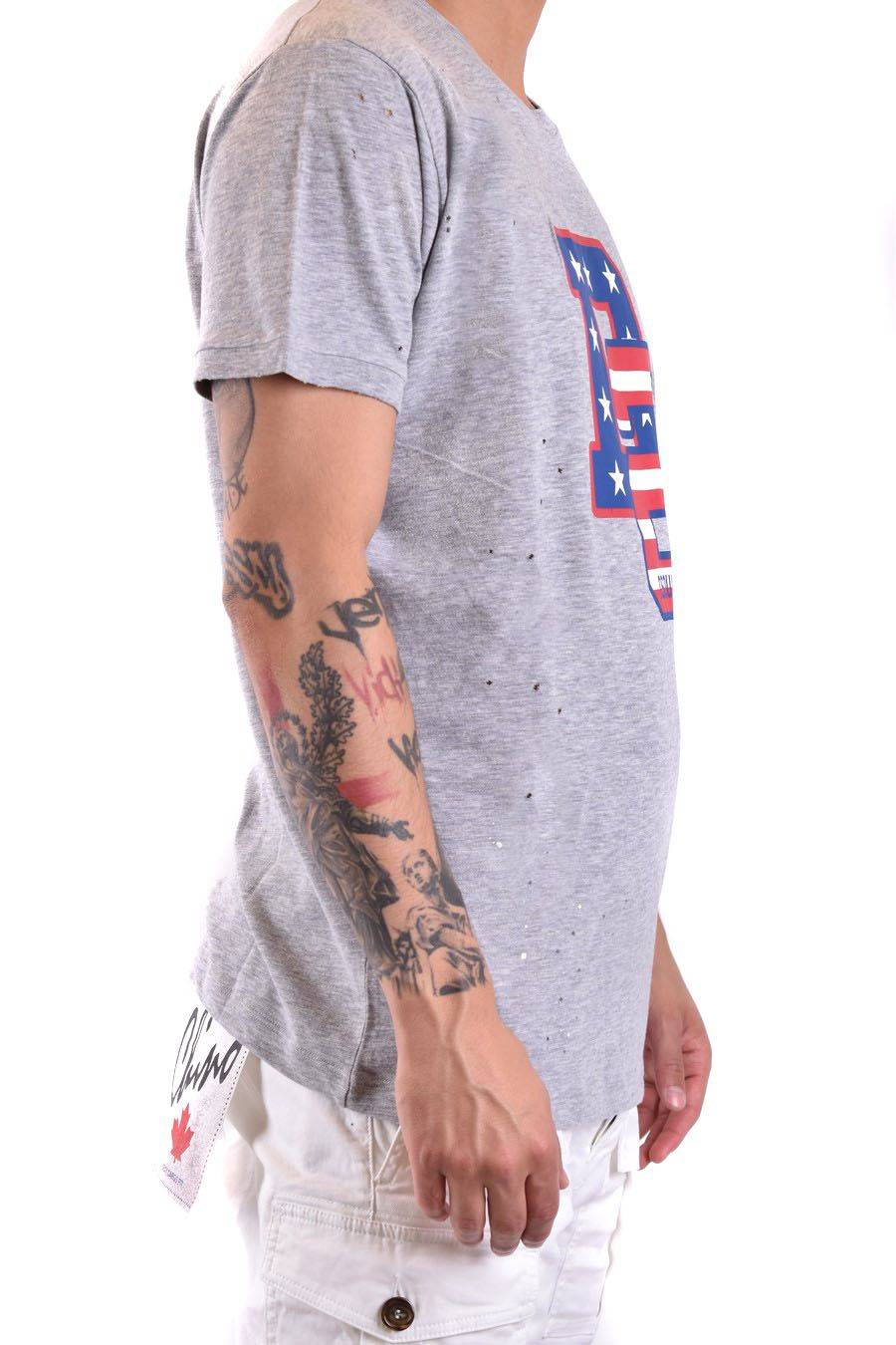 DSQUARED2  Polo Grigia in Cotone Uomo DSQUARED2 Offerte