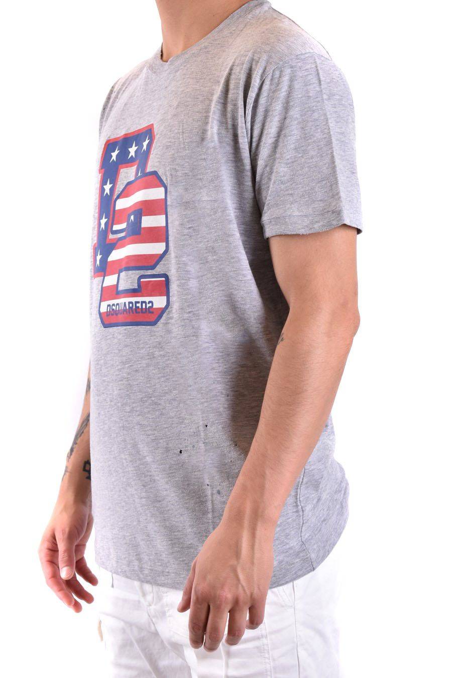 DSQUARED2  Polo Grigia in Cotone Uomo DSQUARED2 Offerte