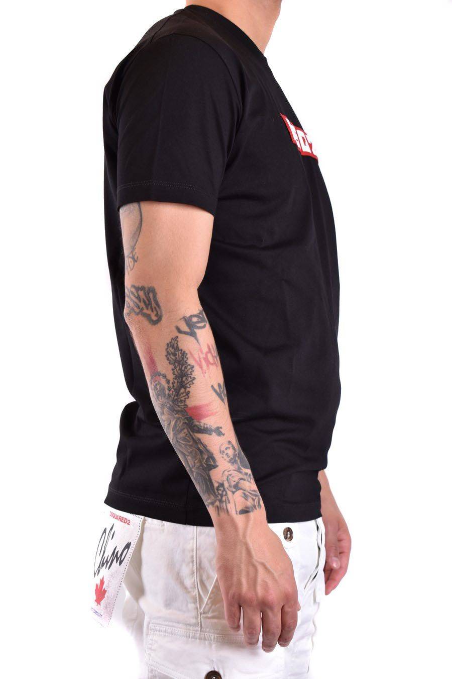 DSQUARED2  T-Shirt Nera in Cotone DSQUARED2 S74GD1223 Vendita Calda