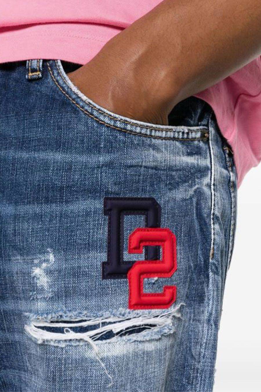DSQUARED2  Jeans Blu Uomo DSQUARED2 Tessuto Misto Poliestere Cotone Vendite Flash