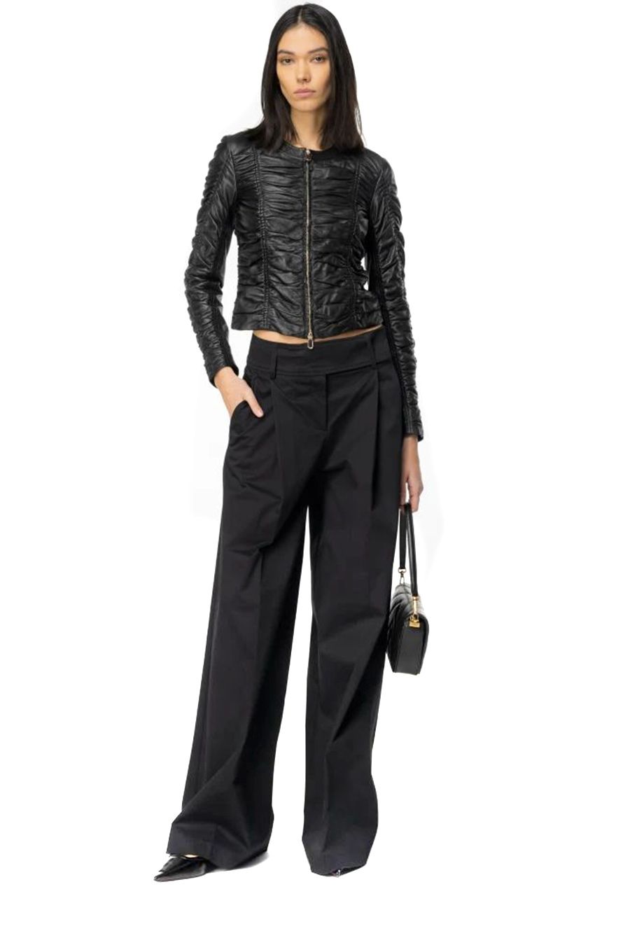 PINKO  Pantaloni Stretch Cotone Nero Donna PINKO Negozio