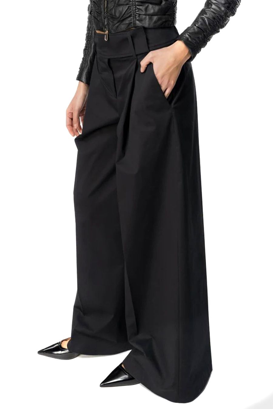 PINKO  Pantaloni Stretch Cotone Nero Donna PINKO Negozio