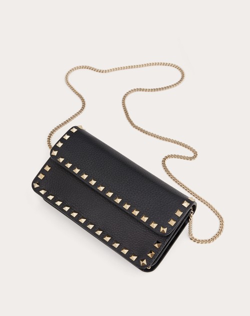 Red Valentino POUCH CON CATENA ROCKSTUD IN VITELLO GRANATO Sottocosto