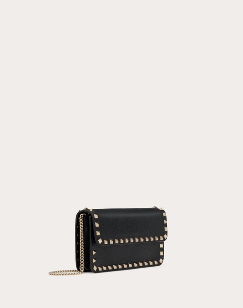 Red Valentino POUCH CON CATENA ROCKSTUD IN VITELLO GRANATO Presa
