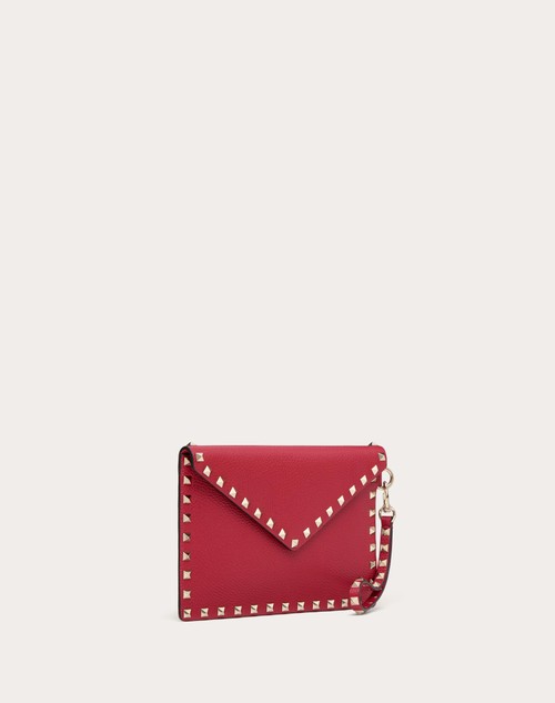 Red Valentino POUCH ROCKSTUD IN VITELLO GRANATO Sconto