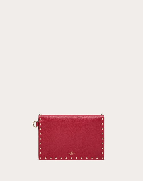 Red Valentino POUCH ROCKSTUD IN VITELLO GRANATO Sconto
