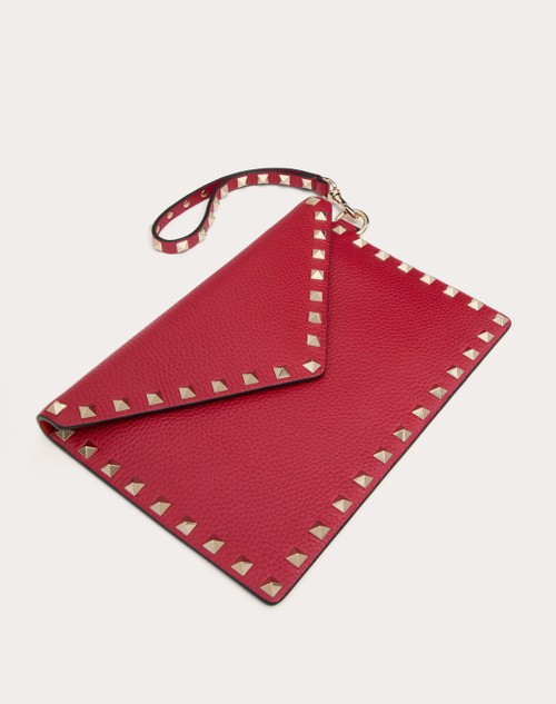 Red Valentino POUCH ROCKSTUD IN VITELLO GRANATO Sconto