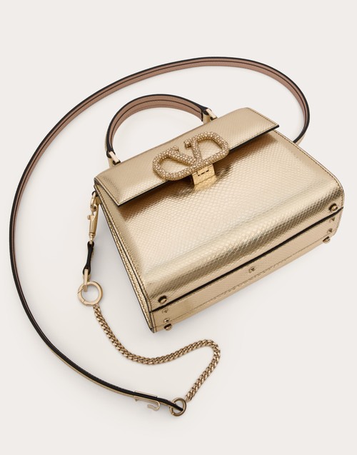 Red Valentino BORSA A MANO PICCOLA VALENTINO GARAVANI VSLING IN KARUNG METALLIZZATO Promozione Limitata