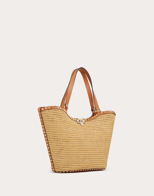 Red Valentino BORSA SHOPPING ROCKSTUD IN RAFIA INTRECCIATA Negozio