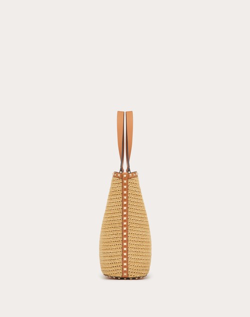 Red Valentino BORSA SHOPPING ROCKSTUD IN RAFIA INTRECCIATA Negozio