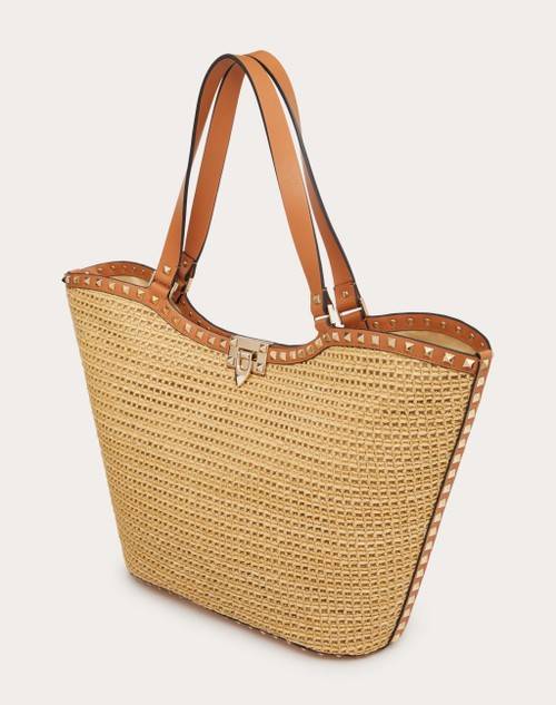 Red Valentino BORSA SHOPPING ROCKSTUD IN RAFIA INTRECCIATA Negozio