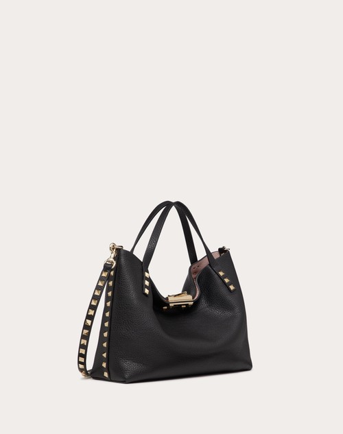 Red Valentino BORSA PICCOLA ROCKSTUD IN VITELLO GRANATO CON FODERA A CONTRASTO Nuova