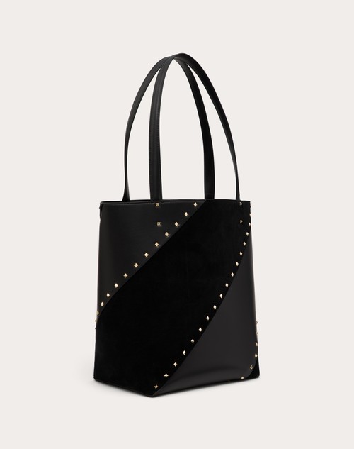 Red Valentino BORSA SHOPPING VALENTINO GARAVANI VALENTINO GARAVANI ROCKSTUD WISPY IN VITELLO E CAMOSCIO Nuovo