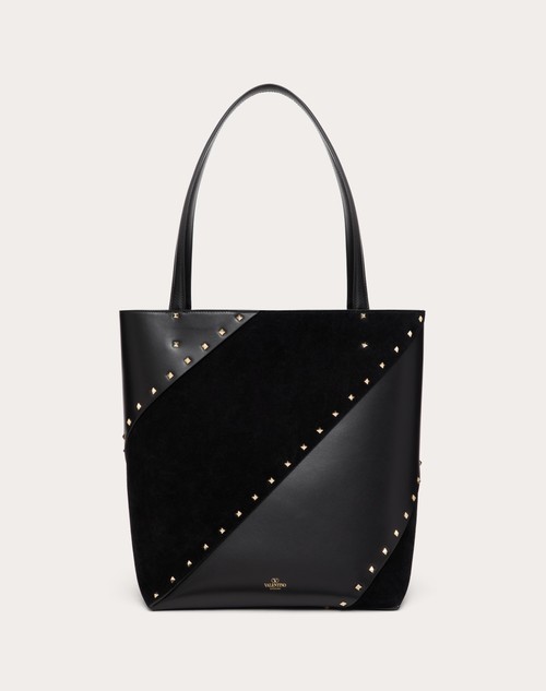 Red Valentino BORSA SHOPPING VALENTINO GARAVANI VALENTINO GARAVANI ROCKSTUD WISPY IN VITELLO E CAMOSCIO Nuovo