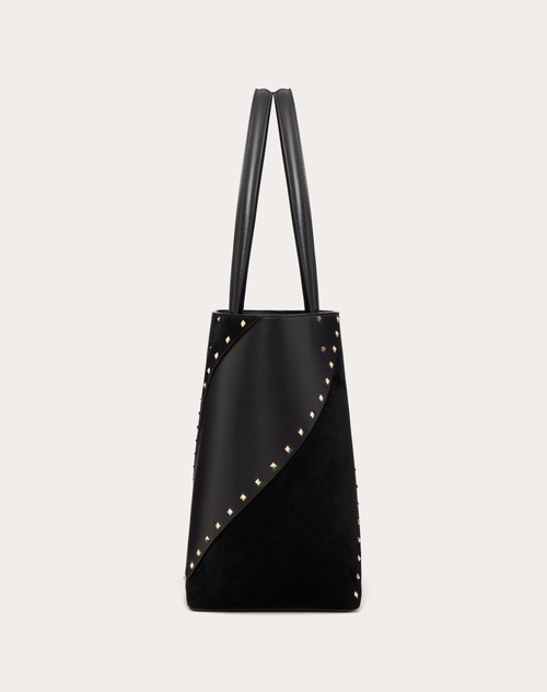 Red Valentino BORSA SHOPPING VALENTINO GARAVANI VALENTINO GARAVANI ROCKSTUD WISPY IN VITELLO E CAMOSCIO Nuovo