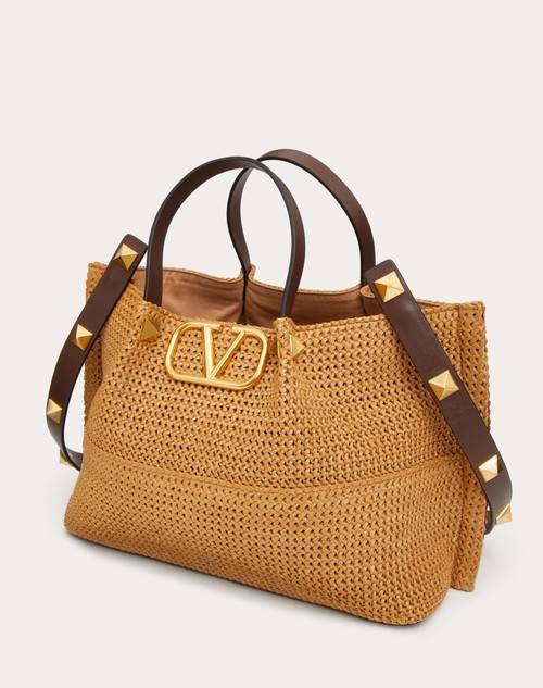 Red Valentino BORSA SHOPPING MEDIA IN RAFIA SINTETICA Spedizione Gratuita