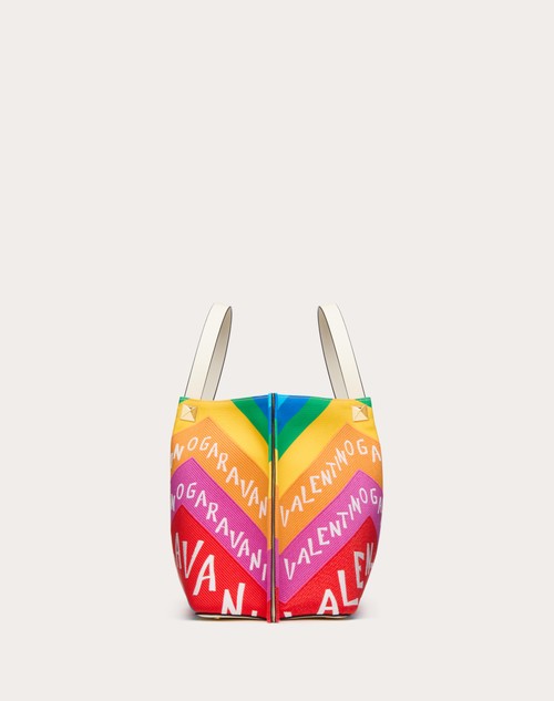 Red Valentino BORSA SHOPPING MEDIA VALENTINO GARAVANI ESCAPE IN CANVAS CON STAMPA CHEVRON24 Soddisfazione Garantita