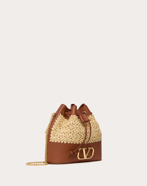 Red Valentino MINI SECCHIELLO CON CATENA VLOGO SIGNATURE IN RAFIA Prezzo Ridotto