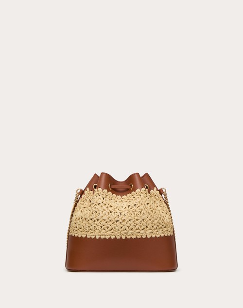 Red Valentino MINI SECCHIELLO CON CATENA VLOGO SIGNATURE IN RAFIA Prezzo Ridotto