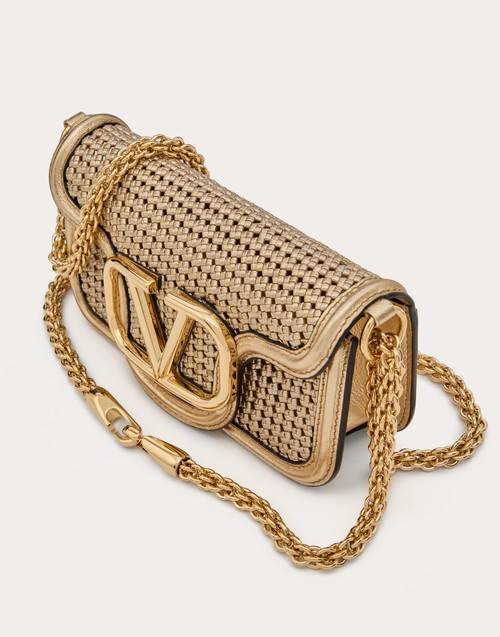 Red Valentino BORSA PICCOLA A SPALLA VALENTINO GARAVANI LOCÒ IN PELLE INTRECCIATA METALLIZZATA Offerta