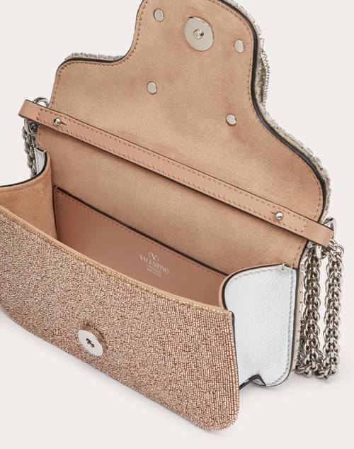 Red Valentino BORSA PICCOLA A SPALLA VALENTINO GARAVANI LOCÒ RICAMATA Nuovo