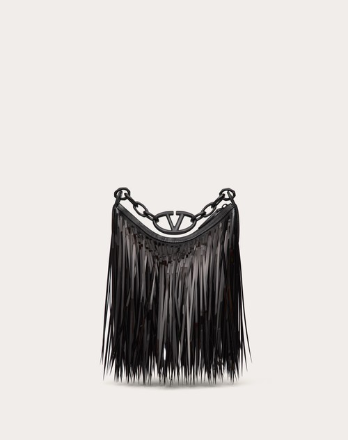 Red Valentino MINI HOBO VLOGO MOON BAG CON FRANGE DI PAILLETTES Soddisfazione Garantita