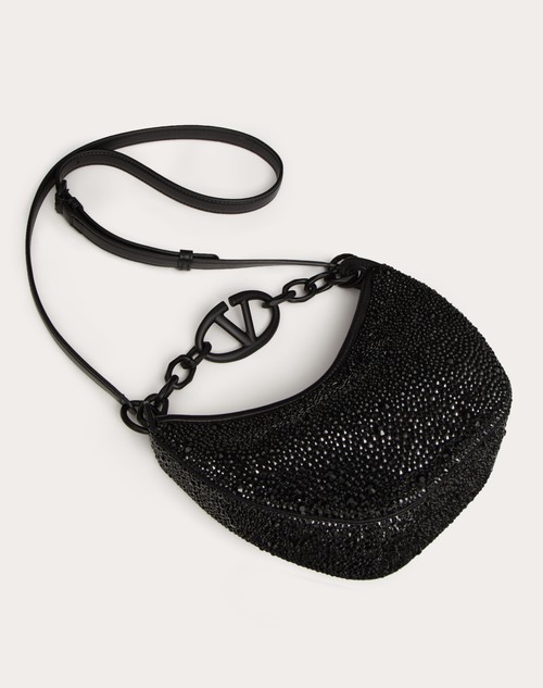 Red Valentino MINI HOBO VLOGO MOON BAG CON STRASS Qualità Garantita